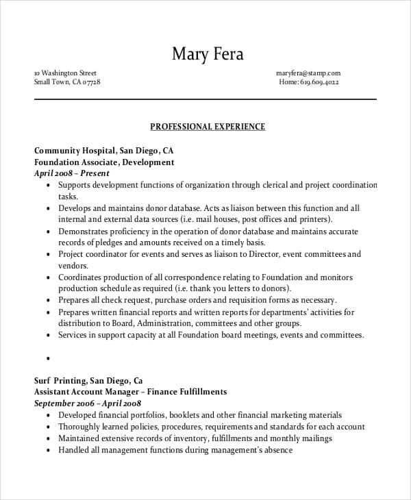 10+ Entry Level Administrative Assistant Resume Templates – Free Sample