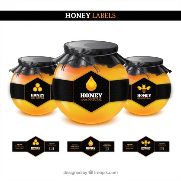 honey labels free vector