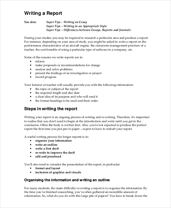 report writing template