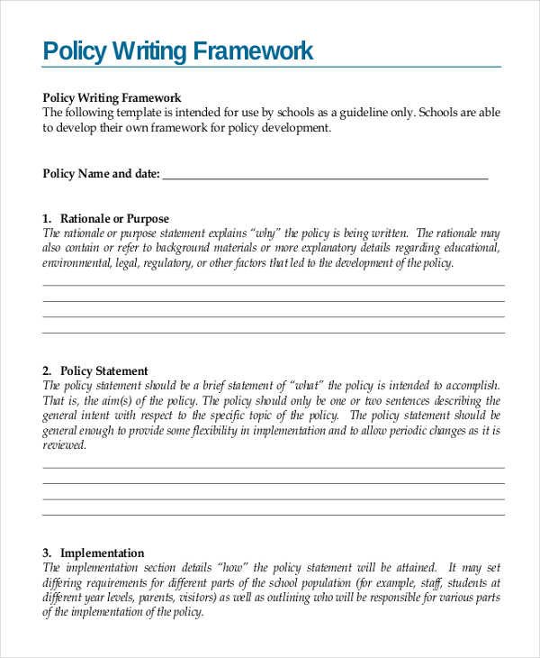 policy writing template