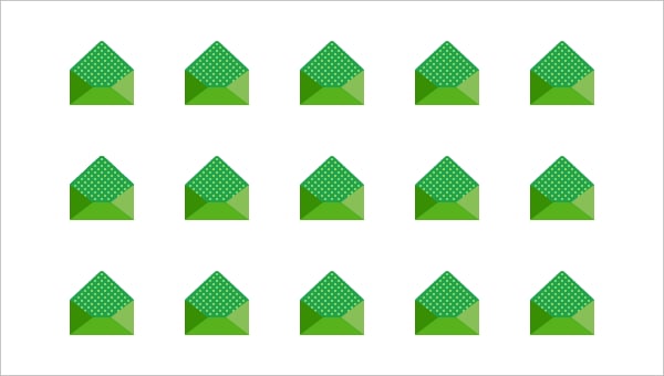 white dot green color envelope free icon