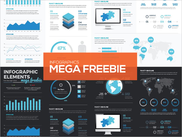 mega collection of free infographic vector elements