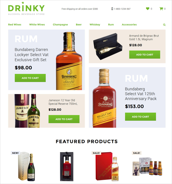drink ecommerce opencart website template