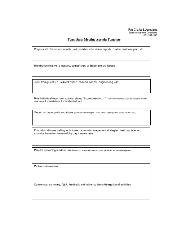 12 Sales Meeting Agenda Templates Free Sample Example Format Download Free Premium Templates