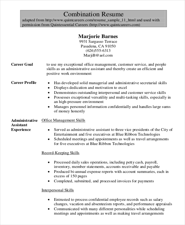 legal administrative assistant resume sample