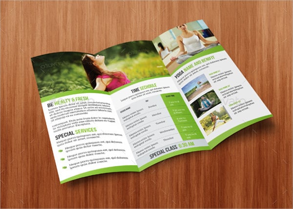 tri fold yoga brochure