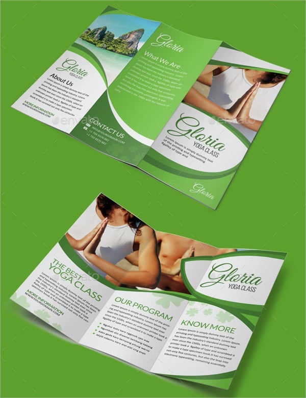yoga class brochure template