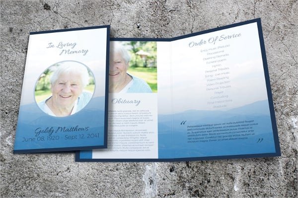 memorial service program brochure