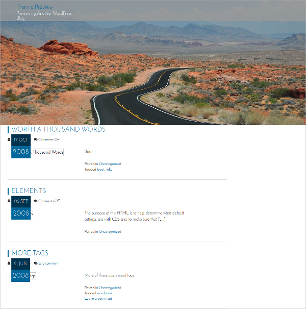blue free responsive wordpress website theme