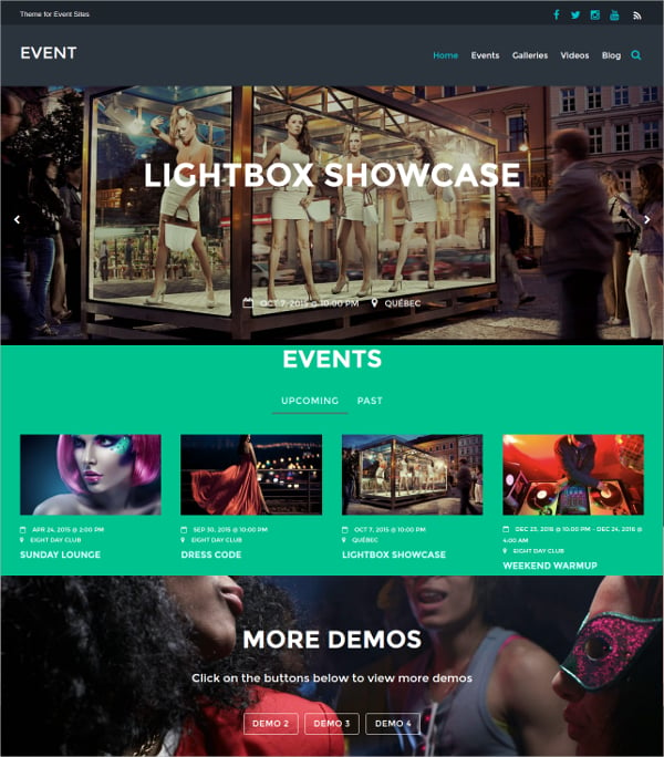music events responsive website theme