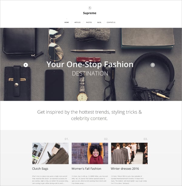 fashion responsive website template