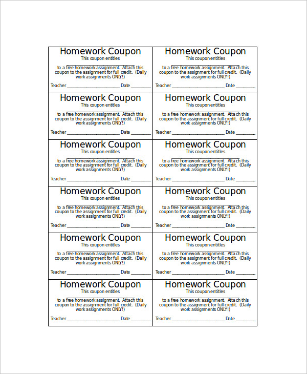 homework coupons free