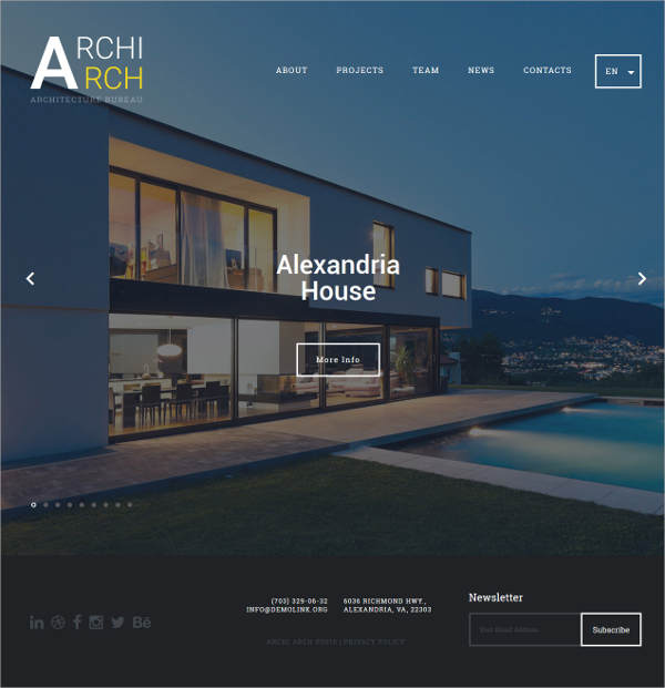 architecture html5 website template