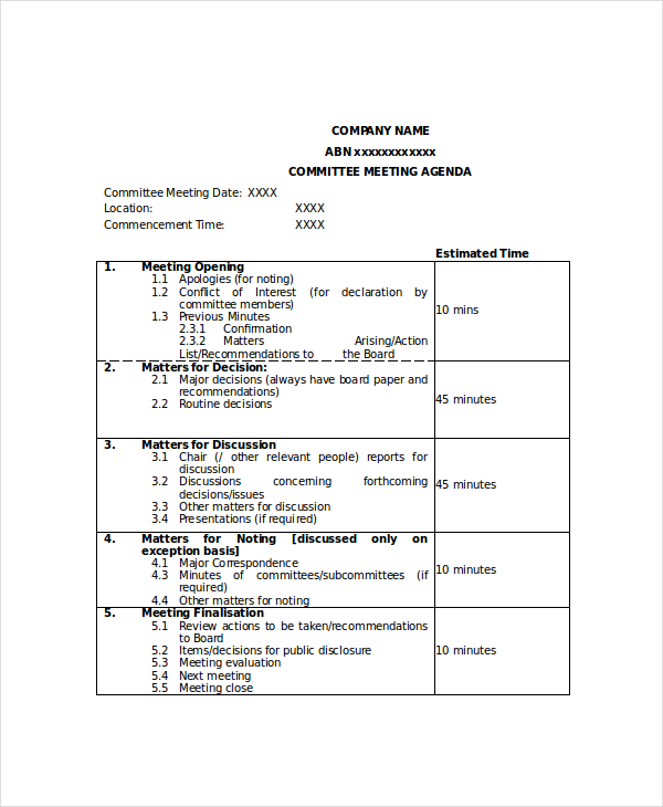 Weekly Staff Meeting Agenda Template BestTemplatess BestTemplatess