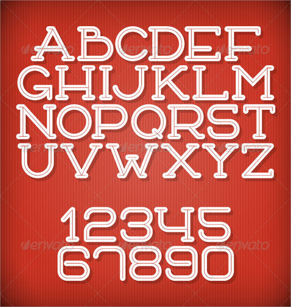 inline retro vector font