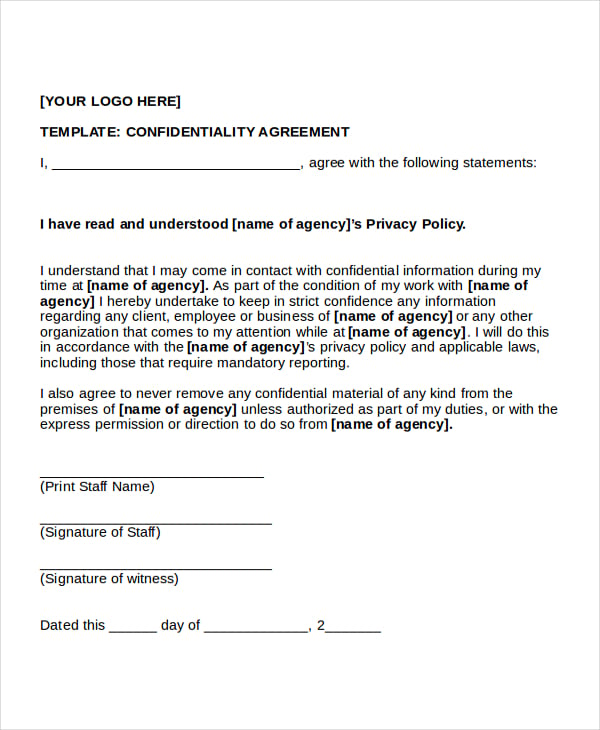 Simple Non Disclosure Agreement Form 14 Free Word PDF Documents 
