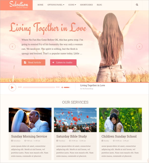 perfect theme for church community website
