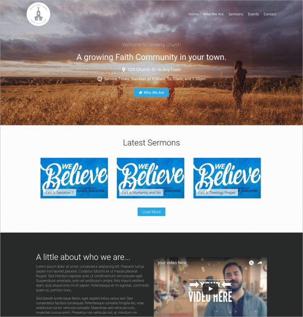 church parallax website theme 79
