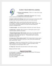 Example Team Family Meeting Agenda Template