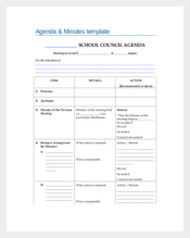 Blank School Meeting Agenda & Minutes Sample Template
