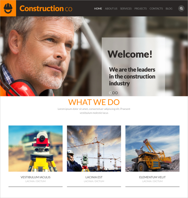 construction business wordpress website theme