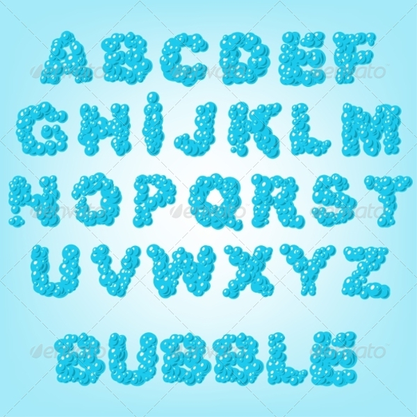 bubble abstract alphabet