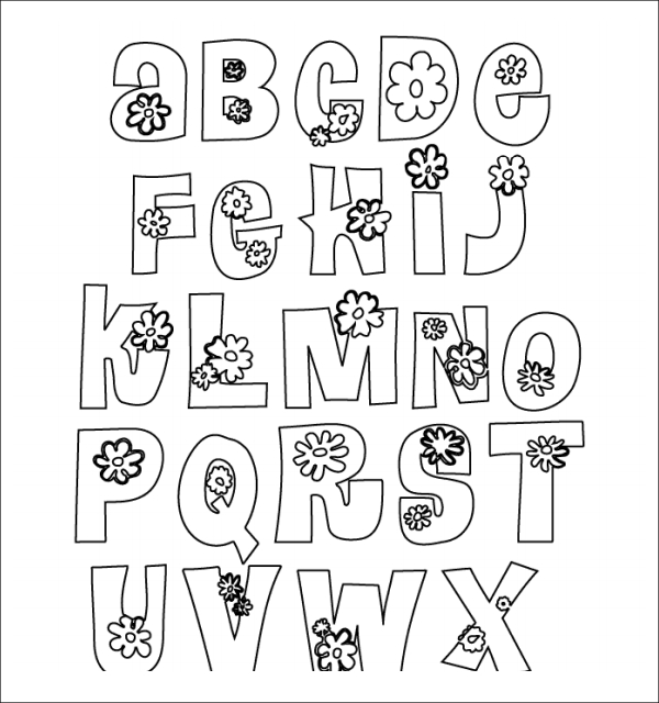 flower letters printable bubbl