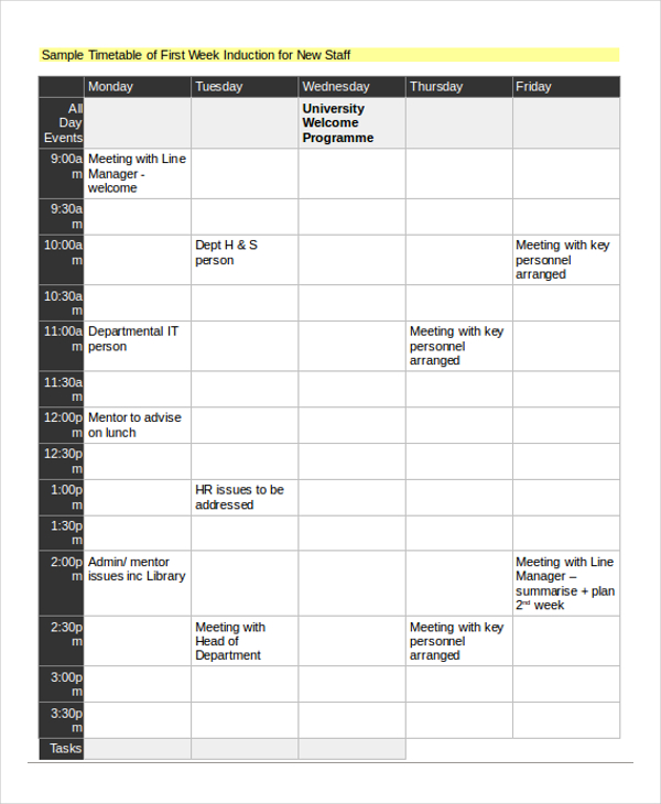 Timetable Sample Excel Sample Excel Templates