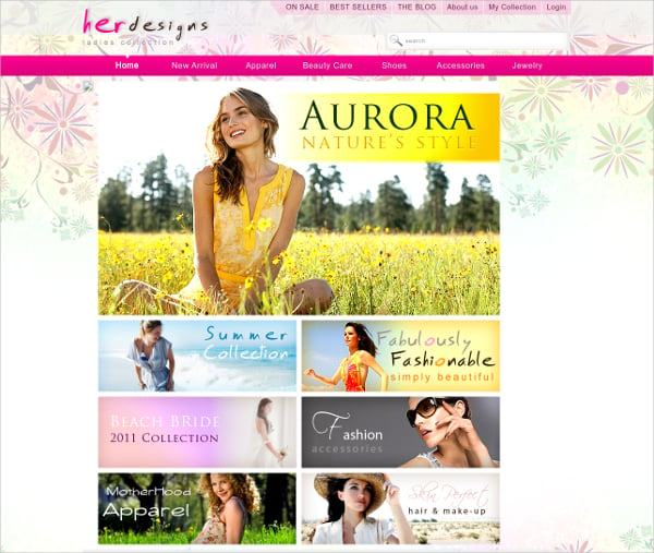 her designs free web template