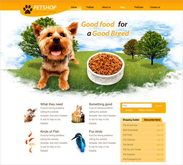 pet shop template