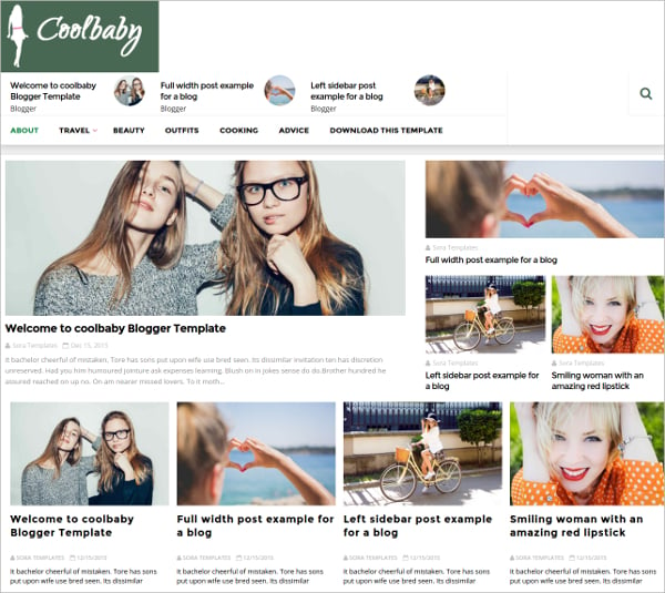 coolbaby fashion blogger templates