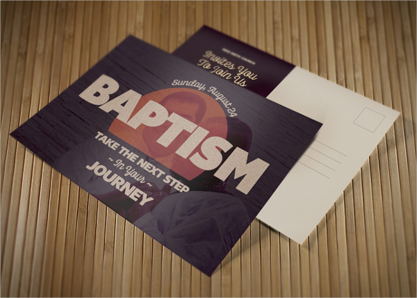 baptism church postcard template