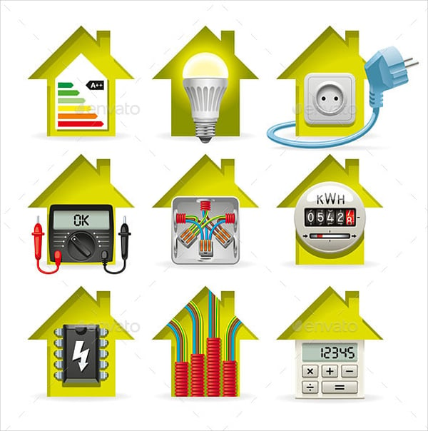 electricity home icons