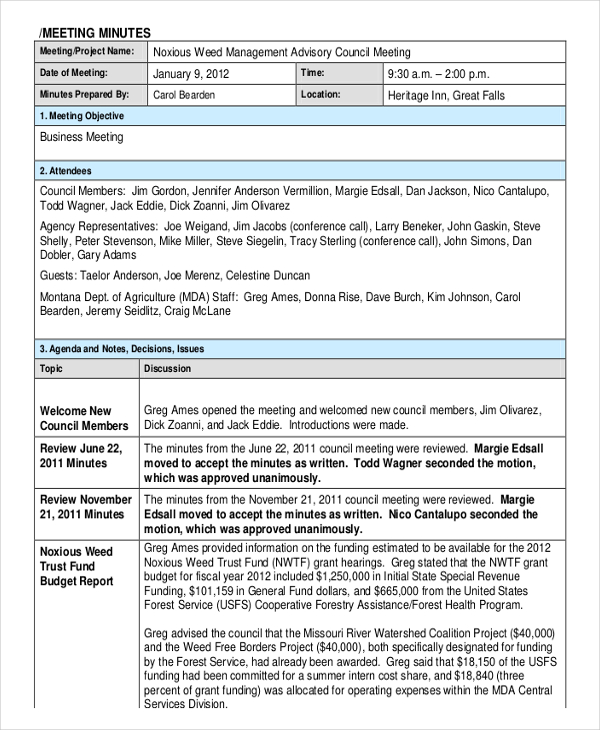 18+ Corporate Minutes Template Free Sample, Example Format Download