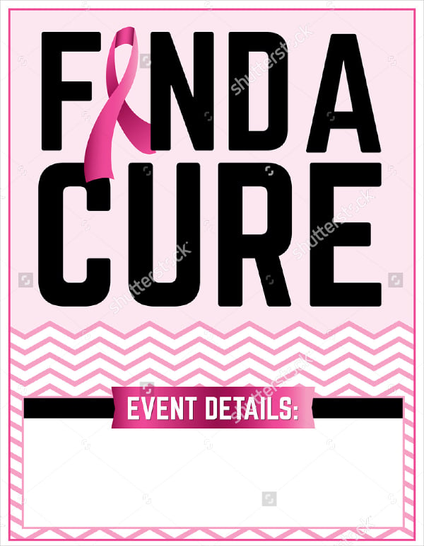 breast cancer cure event flyer