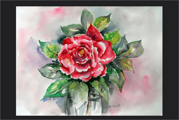 watercolor rose drawing