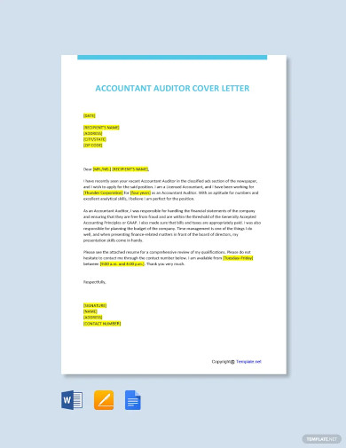 accountant auditor cover letter template
