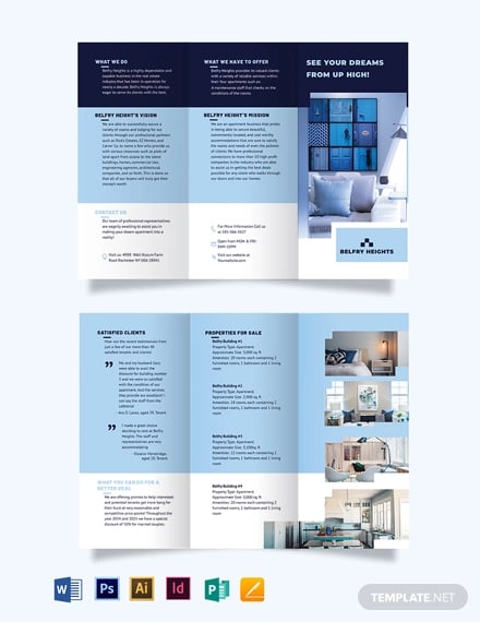 apartment condo agent agency tri fold brochure template