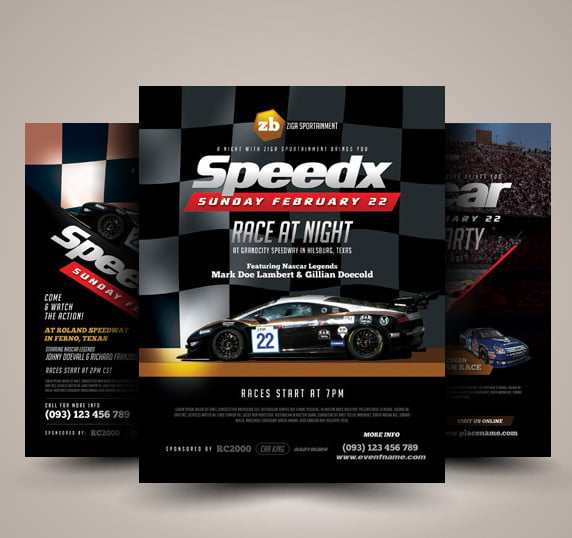 auto racing flyer templates