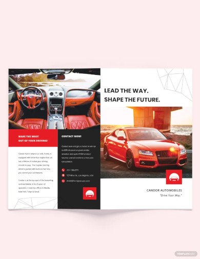 automotive marketing bi fold brochure template