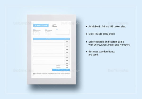 basic invoice template in apple pages