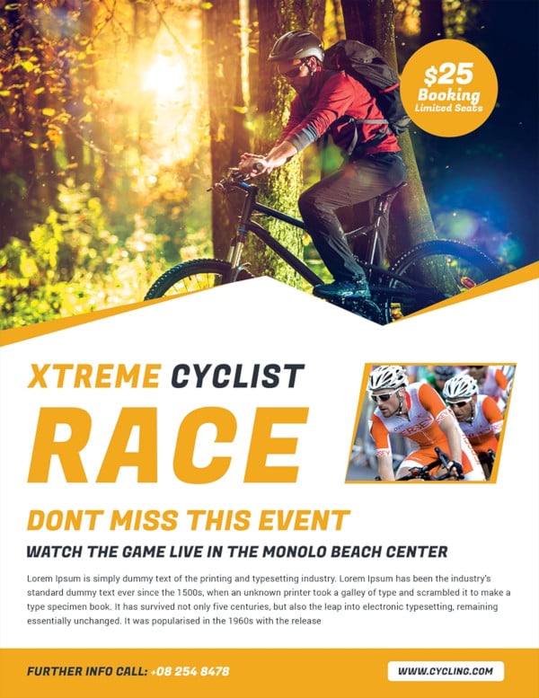 bicycle racing flyer template