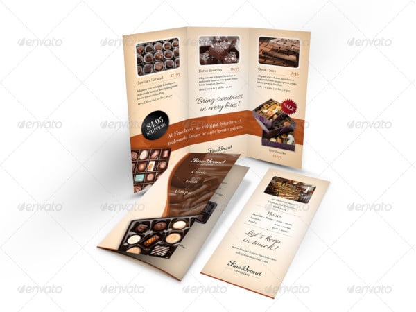 chocolate shop trifold brochure