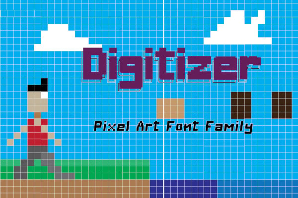 digitizer pixel font family