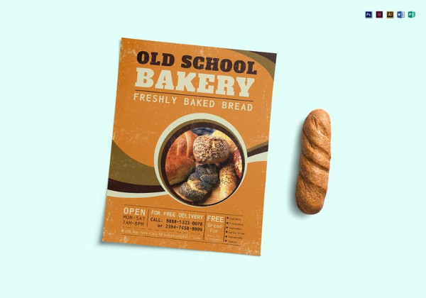 editable old school bakery flyer template