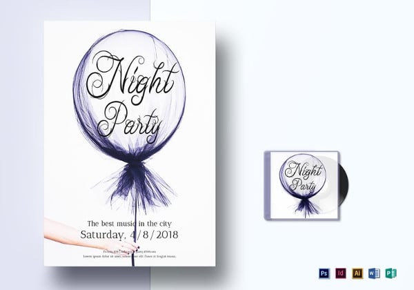 elegant night party flyer template