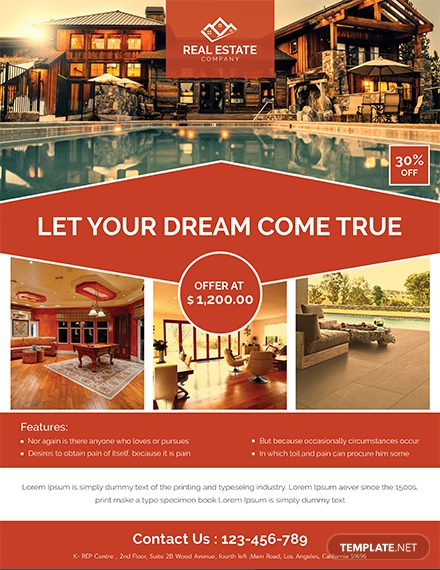 free-real-estate-red-flyer-template
