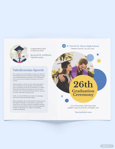 graduation ceremony bi fold brochure template