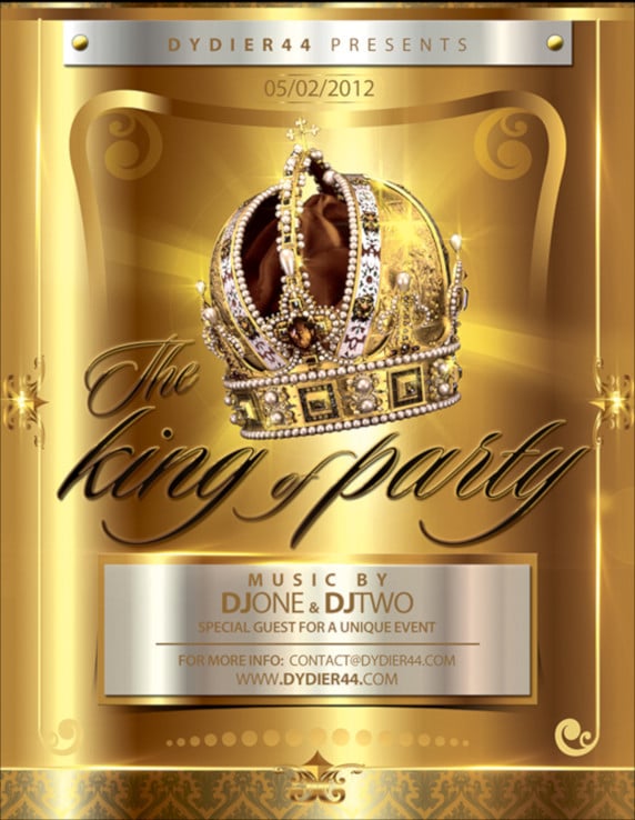king-party-flyer-template