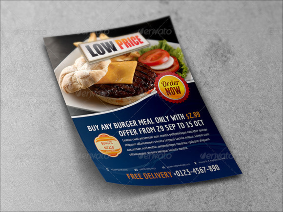 low price burger flyer